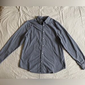 H&M Navy Checkered Dress Shirt